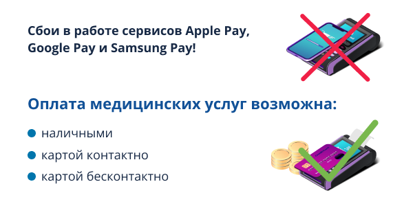 Сбои при оплате мобильными платежными сервисами Apple Pay/Google Pay/Samsung Pay